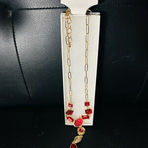 Ashley Cooper Red and Gold Heart Necklace